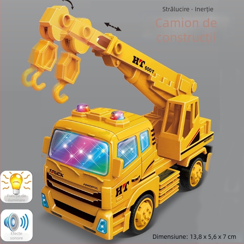 Story Machine vehicul educațional de inginerie, jucărie cu lumini și muzică, alimentat cu baterii, din plastic