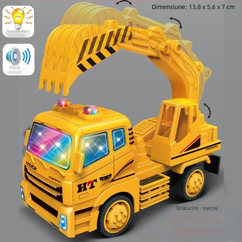 Story Machine vehicul educațional de inginerie, jucărie cu lumini și muzică, alimentat cu baterii, din plastic