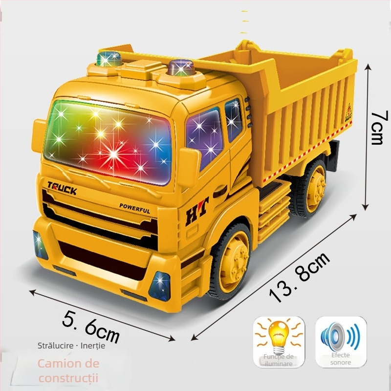 Story Machine vehicul educațional de inginerie, jucărie cu lumini și muzică, alimentat cu baterii, din plastic