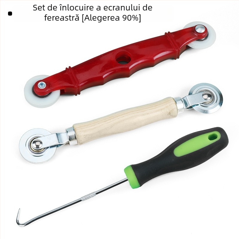 Instrument pentru înlocuirea plasei ferestrei, aliaj de aluminiu, bandă de presare, unealtă cu cârlig, bandă adezivă pentru plasă, plasă cu model diamant