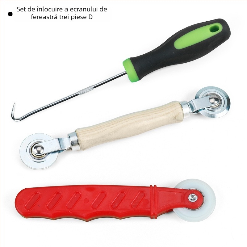 Instrument pentru înlocuirea plasei ferestrei, aliaj de aluminiu, bandă de presare, unealtă cu cârlig, bandă adezivă pentru plasă, plasă cu model diamant