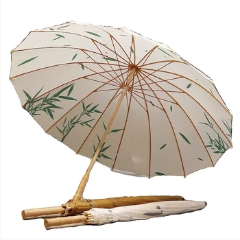 Umbrelă cu mâner lung, în stil retro-literar de artă, design clasic; țesătură Impact, densitate 170T; brațe și tijă din aliaj; greutate 502 g