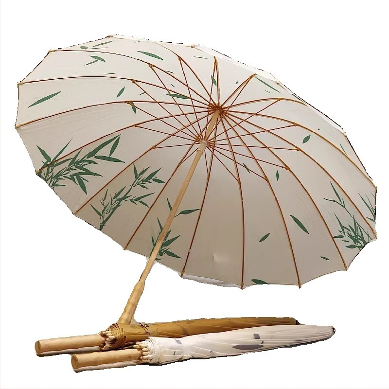 Umbrelă cu mâner lung, în stil retro-literar de artă, design clasic; țesătură Impact, densitate 170T; brațe și tijă din aliaj; greutate 502 g