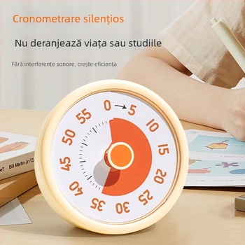 Ceas de clasă pentru copii cu cronometru vizual — ceas rotund din plastic, afișaj analog-digital