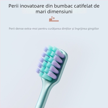 Perie de dinți manuală cu cap lat și peri moi, set de 5 bucăți, model 063