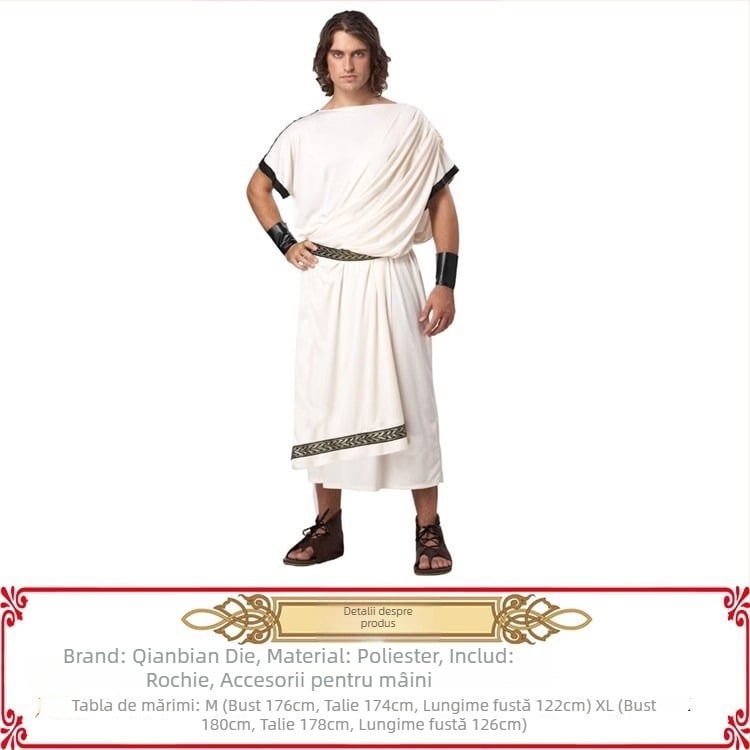 Costum de Halloween: cosplay antic grec rege gladiator, costum pentru cuplu, feminin, bumbac 30-50%, costum pentru scenă, lansare primăvara 2023