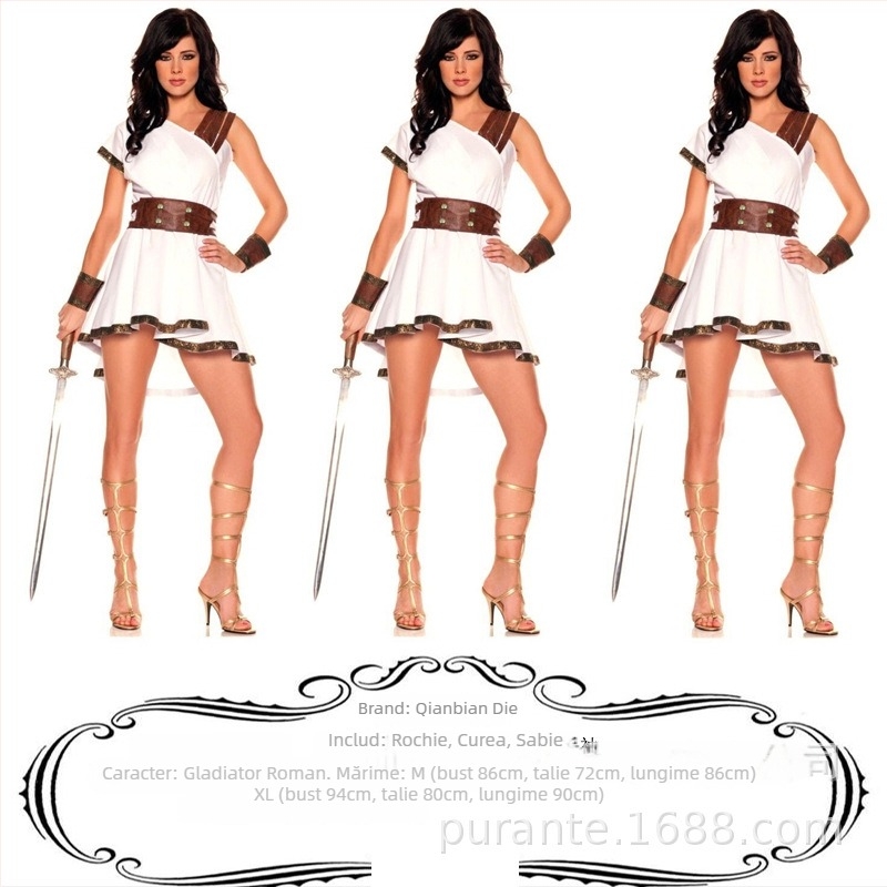 Costum de Halloween: cosplay antic grec rege gladiator, costum pentru cuplu, feminin, bumbac 30-50%, costum pentru scenă, lansare primăvara 2023