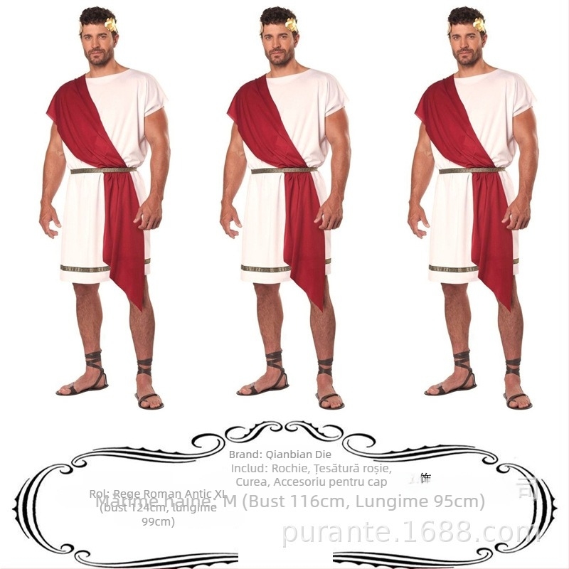 Costum de Halloween: cosplay antic grec rege gladiator, costum pentru cuplu, feminin, bumbac 30-50%, costum pentru scenă, lansare primăvara 2023