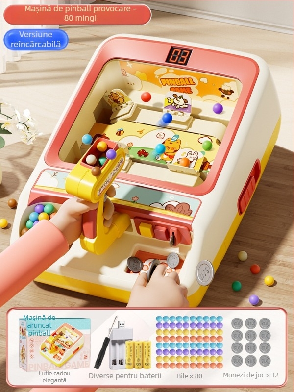 Mașină electrică cu mingi pentru copii, construcție din plastic, jucărie educativă pentru 4–14 ani, dezvoltă gândirea logică, concentrarea și interacțiunea părinte-copil.