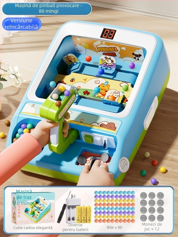 Mașină electrică cu mingi pentru copii, construcție din plastic, jucărie educativă pentru 4–14 ani, dezvoltă gândirea logică, concentrarea și interacțiunea părinte-copil.