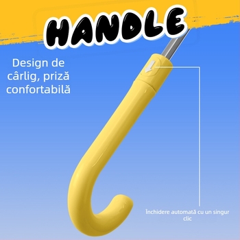 Umbrelă transparentă pentru copii, stil desen animat, cadrul cu 6 arce din fibră, mâner din plastic, închidere automată, personalizare logo