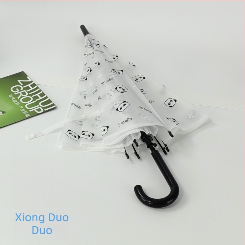 Umbrelă pentru copii cu mâner lung, deschidere automată, 8 brațe, tijă din oțel, pânză din plastic 190T