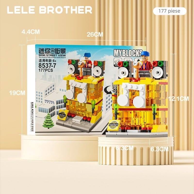 Set de blocuri pentru străzi miniaturale, ABS plastic, 100–200 piese, pentru 7–14 ani, DIY