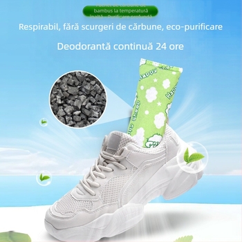 Pungă deodorant pentru pantofi din cărbune de bambus - 75 g, țesătură nețesută, cărbune activ, fără parfum, pentru pantofi