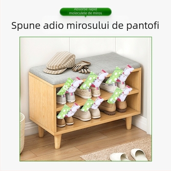 Pungă deodorant pentru pantofi din cărbune de bambus - 75 g, țesătură nețesută, cărbune activ, fără parfum, pentru pantofi