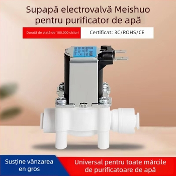Meishuo supapă electromagnetica pentru purificatorul de apă – bobină din cupru pur, 2‑căi/3‑căi, controlul închiderii canalului
