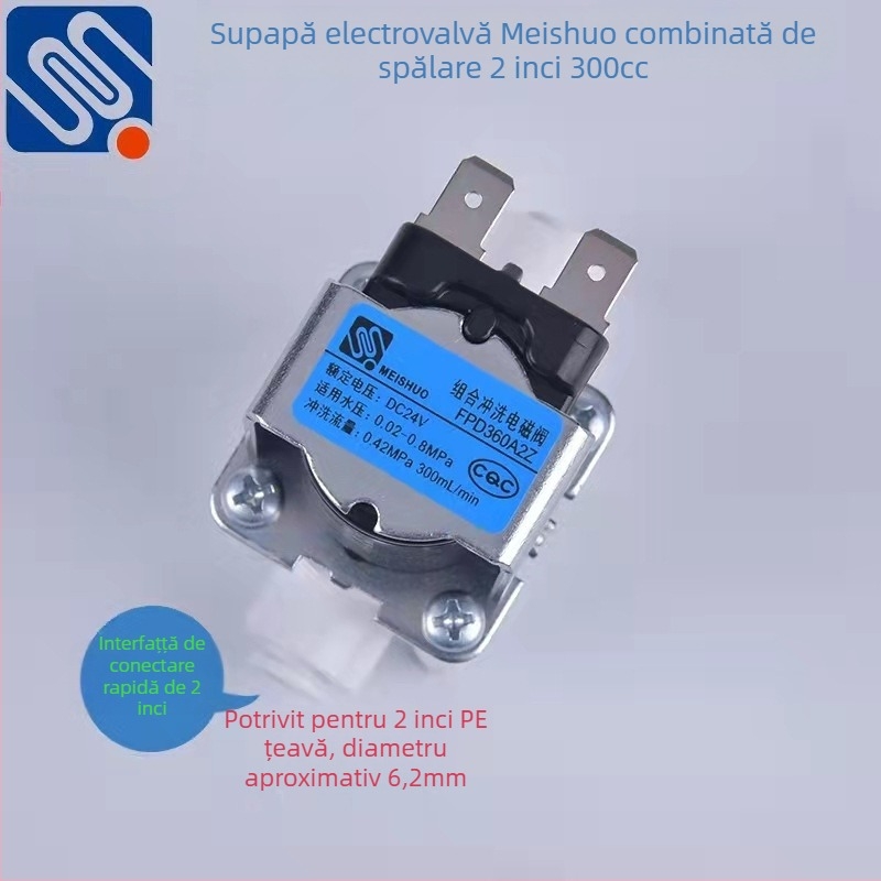 Meishuo supapă electromagnetica pentru purificatorul de apă – bobină din cupru pur, 2‑căi/3‑căi, controlul închiderii canalului