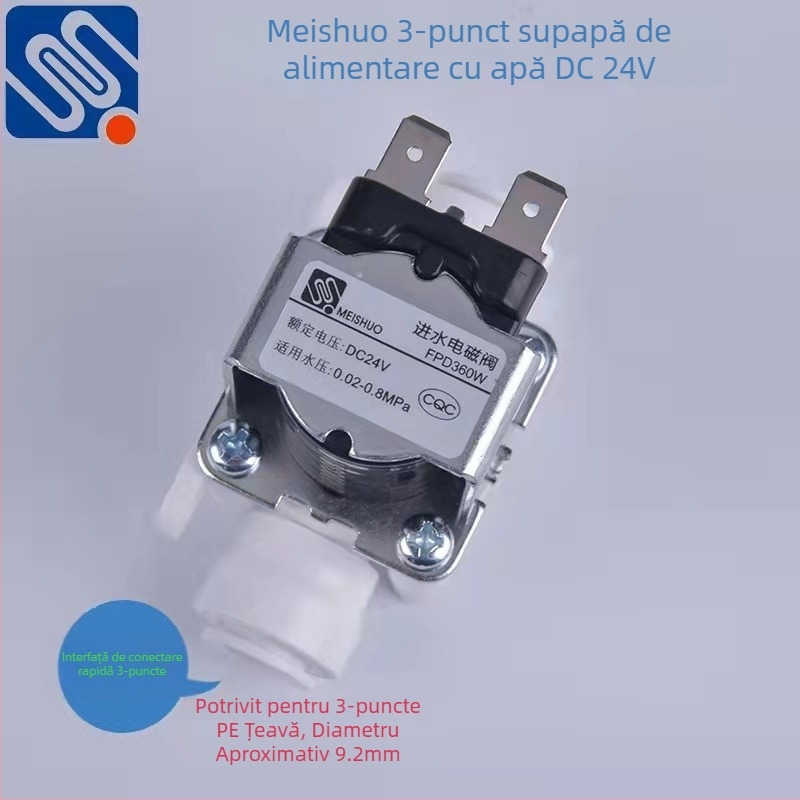 Meishuo supapă electromagnetica pentru purificatorul de apă – bobină din cupru pur, 2‑căi/3‑căi, controlul închiderii canalului
