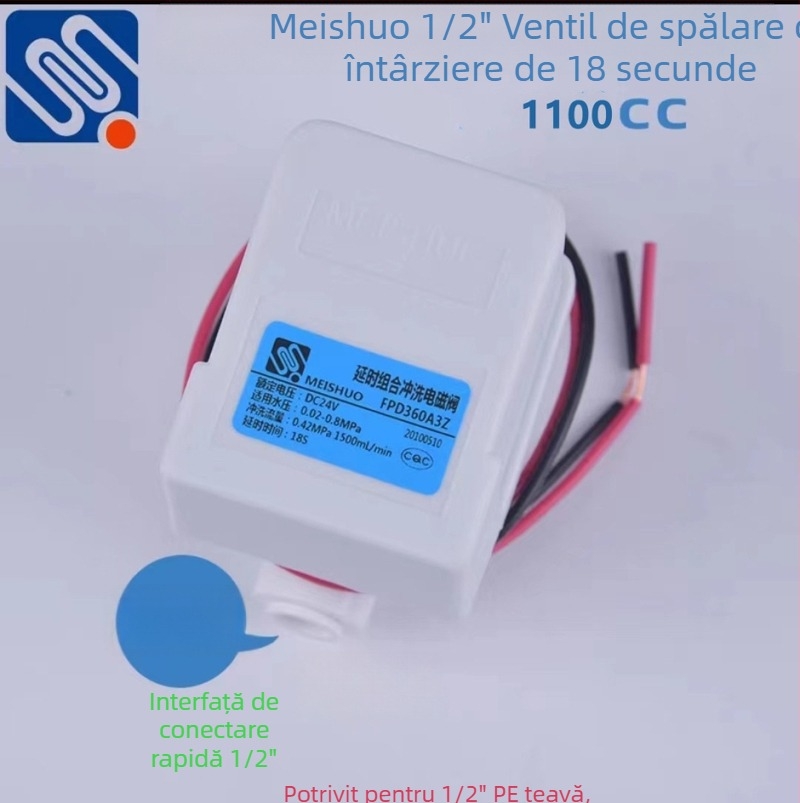 Meishuo supapă electromagnetica pentru purificatorul de apă – bobină din cupru pur, 2‑căi/3‑căi, controlul închiderii canalului