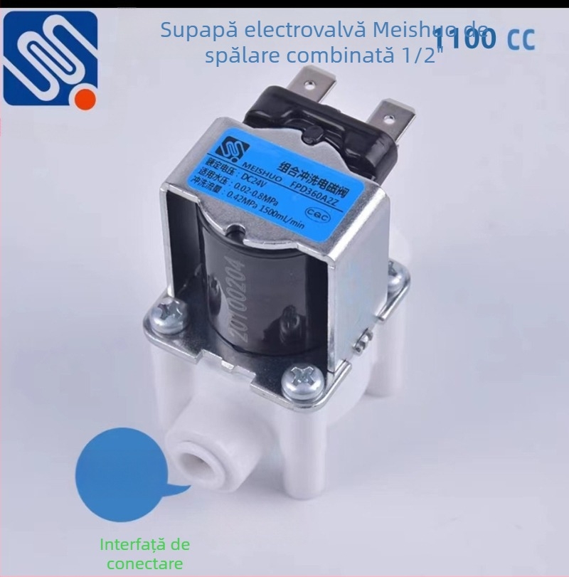 Meishuo supapă electromagnetica pentru purificatorul de apă – bobină din cupru pur, 2‑căi/3‑căi, controlul închiderii canalului