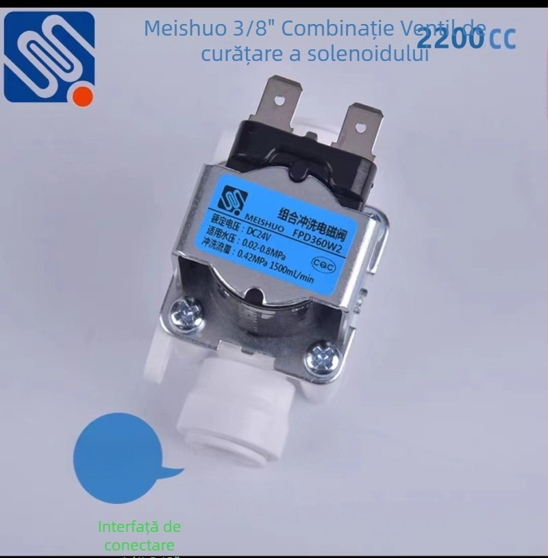 Meishuo supapă electromagnetica pentru purificatorul de apă – bobină din cupru pur, 2‑căi/3‑căi, controlul închiderii canalului