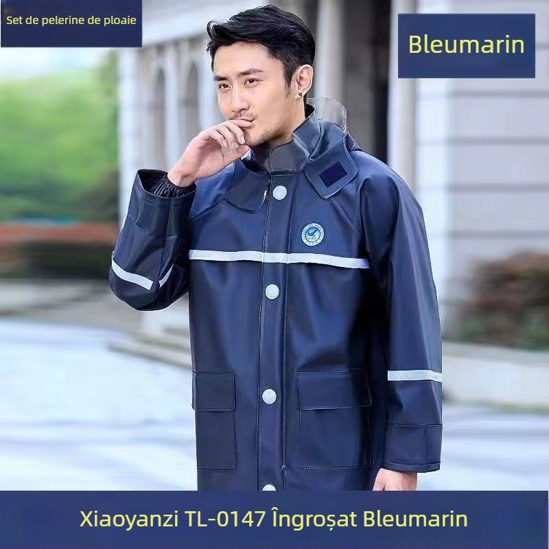 Set de impermeabilizare pentru bărbați: Geacă de ploaie și pantaloni de ploaie, design separat, PVC gros, impermeabil pentru ciclism