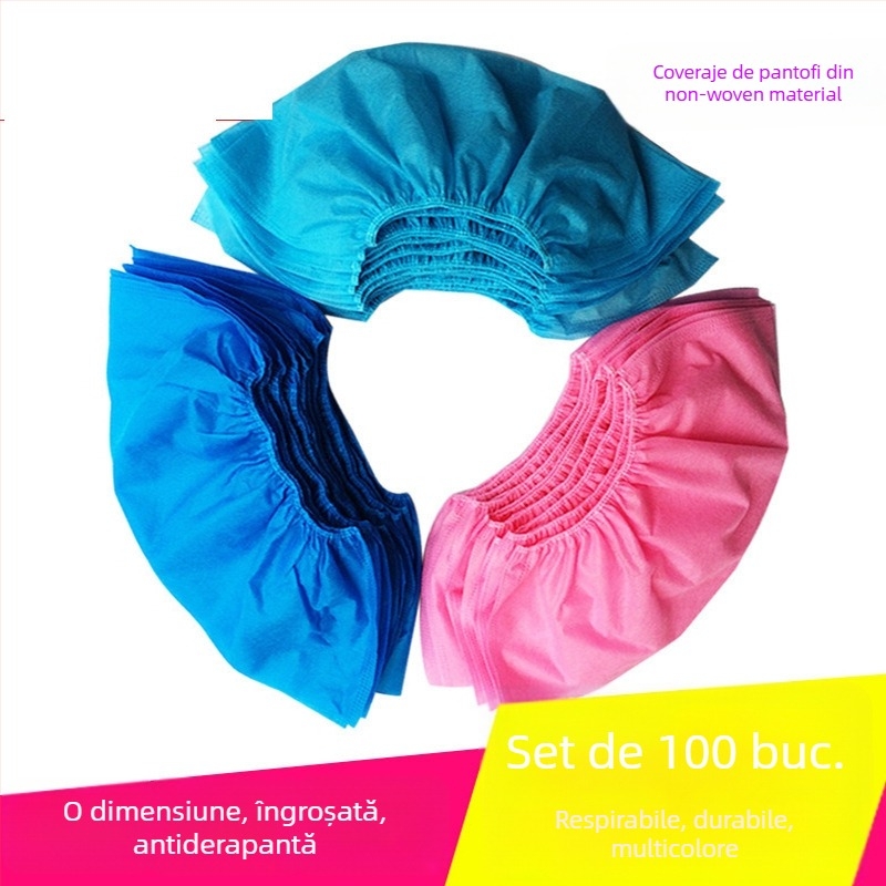 Acoperitoare de încălțăminte din PE, de unică folosință, cu închidere în formă de T, pentru uz casnic și birou, protecție împotriva prafului.