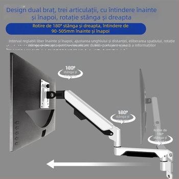 Braț universal pentru monitor, montat pe perete, extensie telescopică, capacitate 5–10 kg
