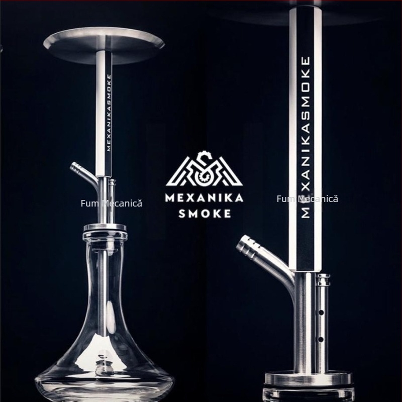 Narghilea de bar, oțel inoxidabil, design minimalist modern, reutilizabil