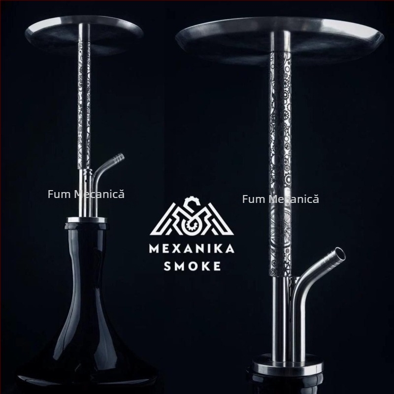 Narghilea de bar, oțel inoxidabil, design minimalist modern, reutilizabil