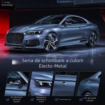 Autocolant pentru caroserie, film electro-optic metal color-change, acoperire completă a vehiculului, personalizabil, tip autoadeziv