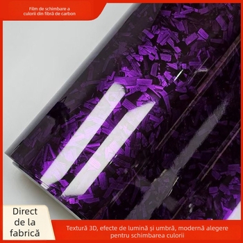 Autocolant complet pentru mașină din PVC cu model fibră de carbon, montaj cu adeziv, potrivit pentru mașină, motocicletă, vehicul electric și oglindă retrovizoare