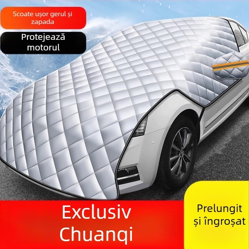 Acoperire auto, material folie de aluminiu, instalare semiacoperire, potrivire universală, stil îngroșat minimalist, greutate 1,21 kg (Material: folie de aluminiu; Instalare: semiacoperire; Potrivire universală)