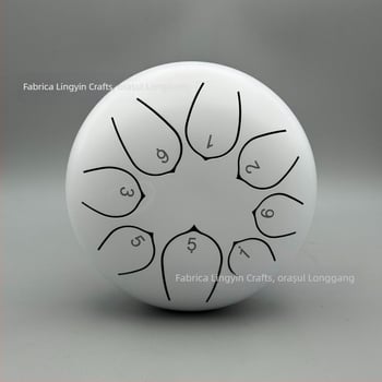 Tambur cu limbă din oțel carbon, 8 tonuri, modelul 6-8-8, pentru copii și meditație