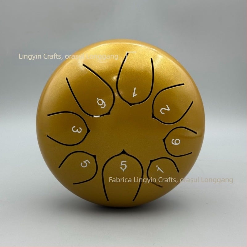 Tambur cu limbă din oțel carbon, 8 tonuri, modelul 6-8-8, pentru copii și meditație