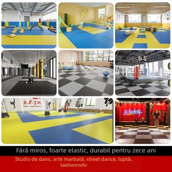 Covorașe Taekwondo pentru podea – PE material, spumă, formă pătrată, model pătrățat, curățare uscată