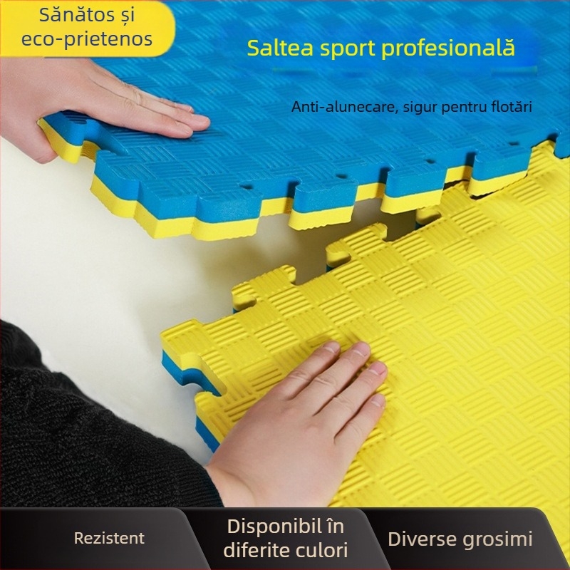 Covorașe Taekwondo pentru podea – PE material, spumă, formă pătrată, model pătrățat, curățare uscată