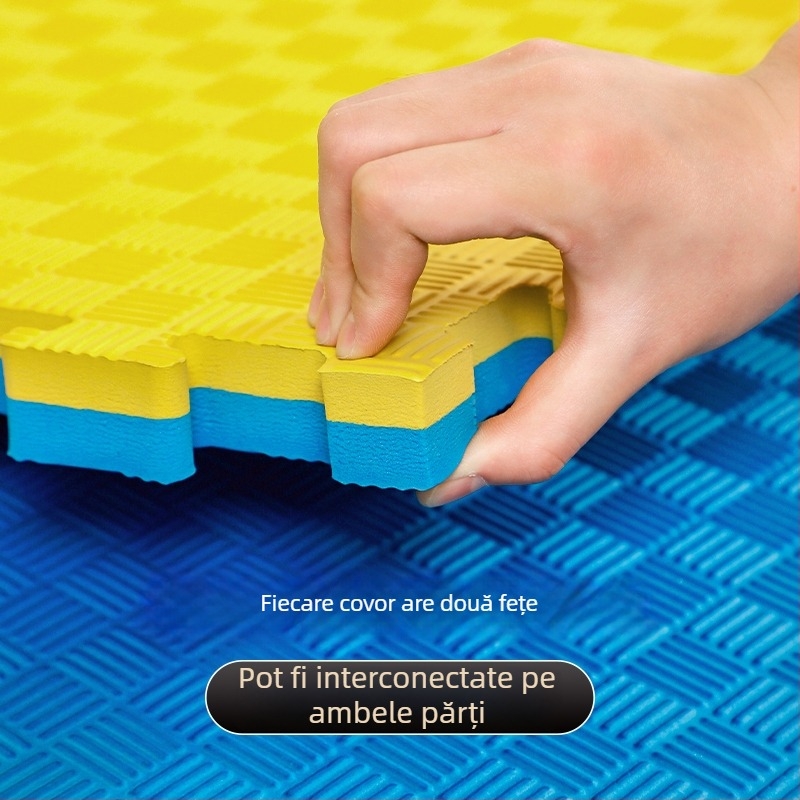 Covorașe Taekwondo pentru podea – PE material, spumă, formă pătrată, model pătrățat, curățare uscată