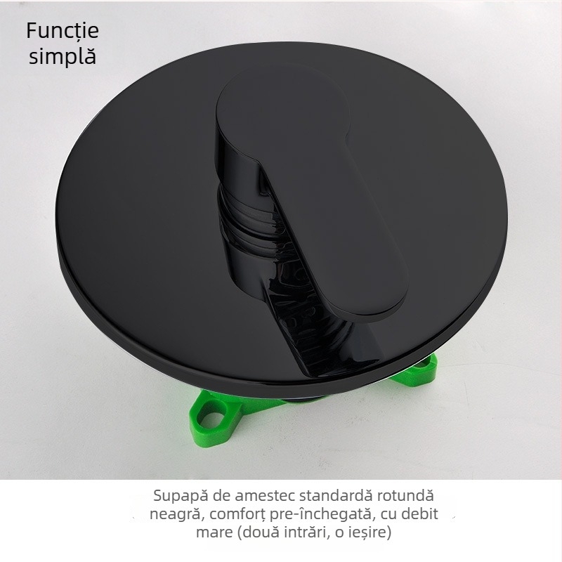 Sistem de duș încastrat în perete, corp din cupru, instalație în perete, amestecător cald/rece, duză de economisire a apei, model 001