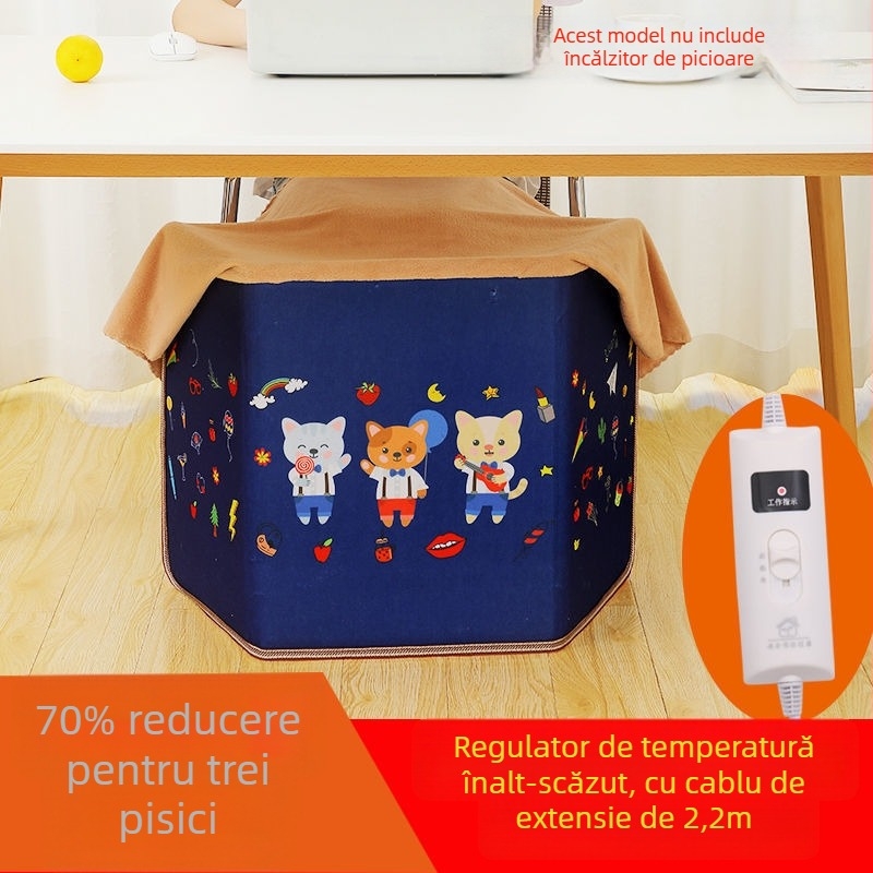 Încălzitor pentru picioare sub birou, încălzire USB și de la priză, 200W, telecomandă