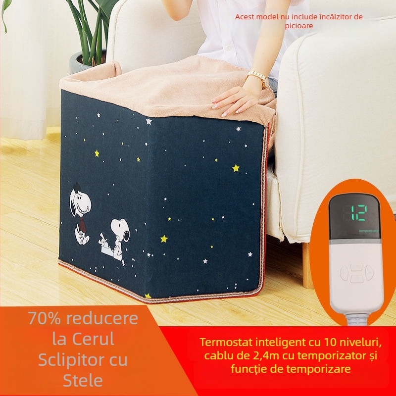Încălzitor pentru picioare sub birou, încălzire USB și de la priză, 200W, telecomandă