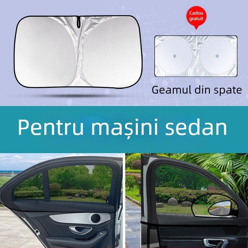 Plasă de protecție pentru fereastra laterală a mașinii – material plasă, compatibilitate universală, protecție împotriva insectelor și umbrire