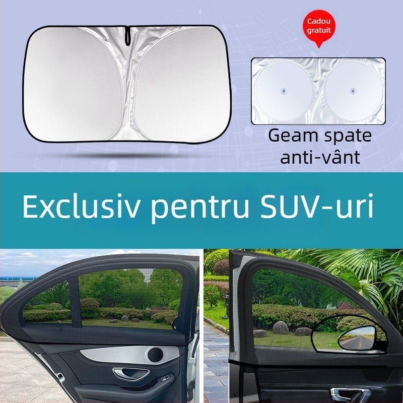 Plasă de protecție pentru fereastra laterală a mașinii – material plasă, compatibilitate universală, protecție împotriva insectelor și umbrire