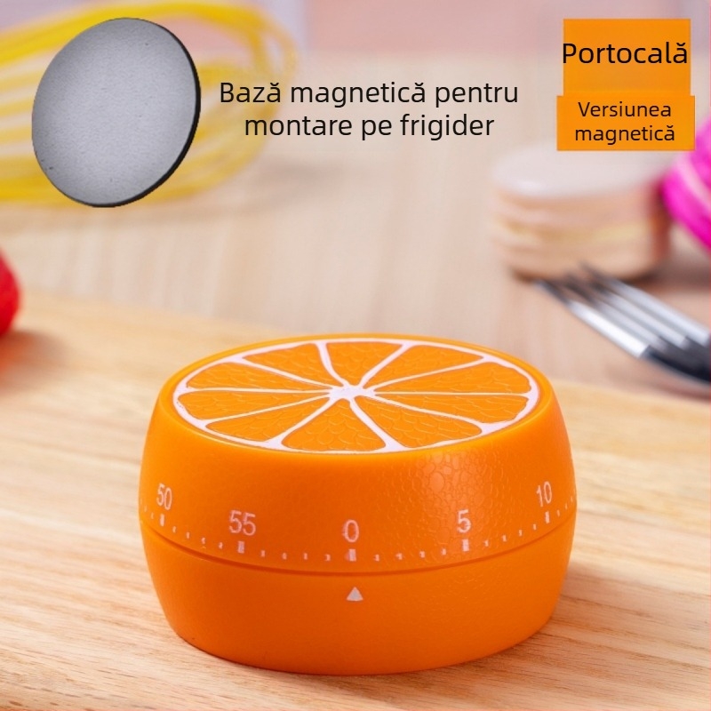 Cronometru mecanic de bucătărie cu afișaj dublu, carcasă circulară din plastic