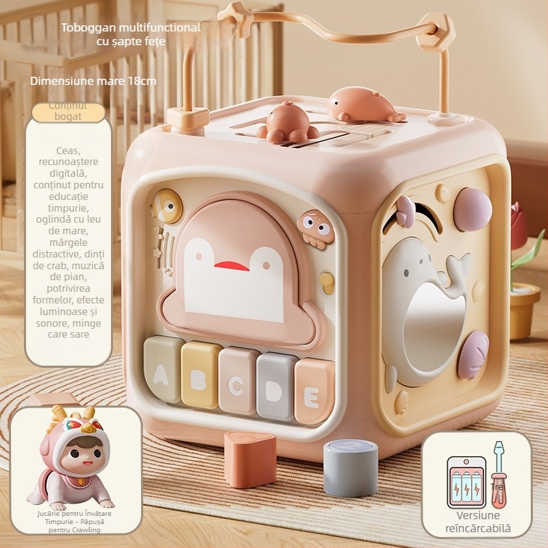 Jucărie tambur de mână pentru bebeluși — Poliedru cu șapte fețe, Recunoaștere vocală, Educație muzicală timpurie