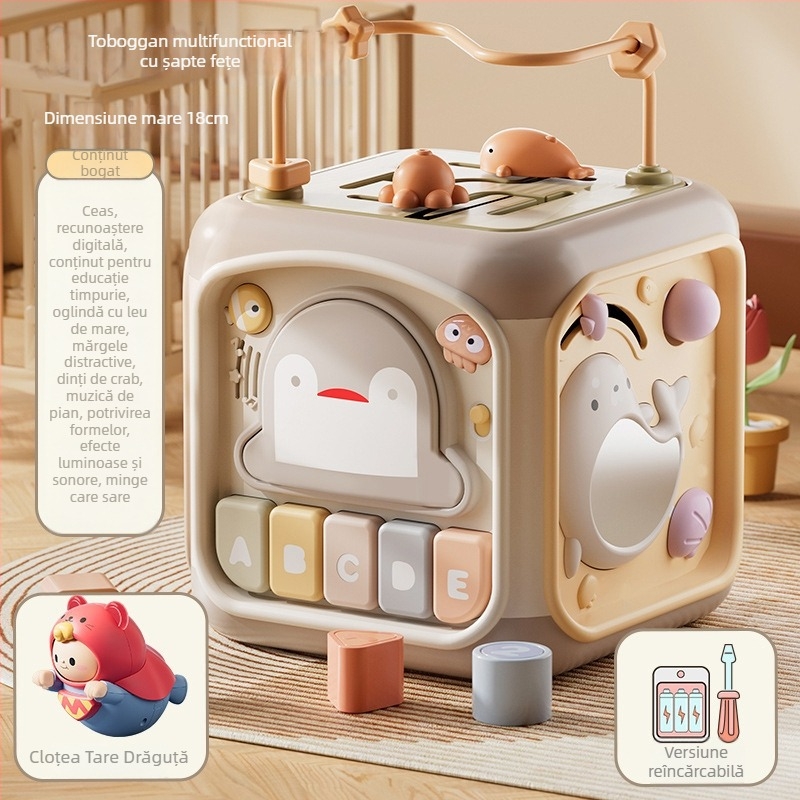 Jucărie tambur de mână pentru bebeluși — Poliedru cu șapte fețe, Recunoaștere vocală, Educație muzicală timpurie