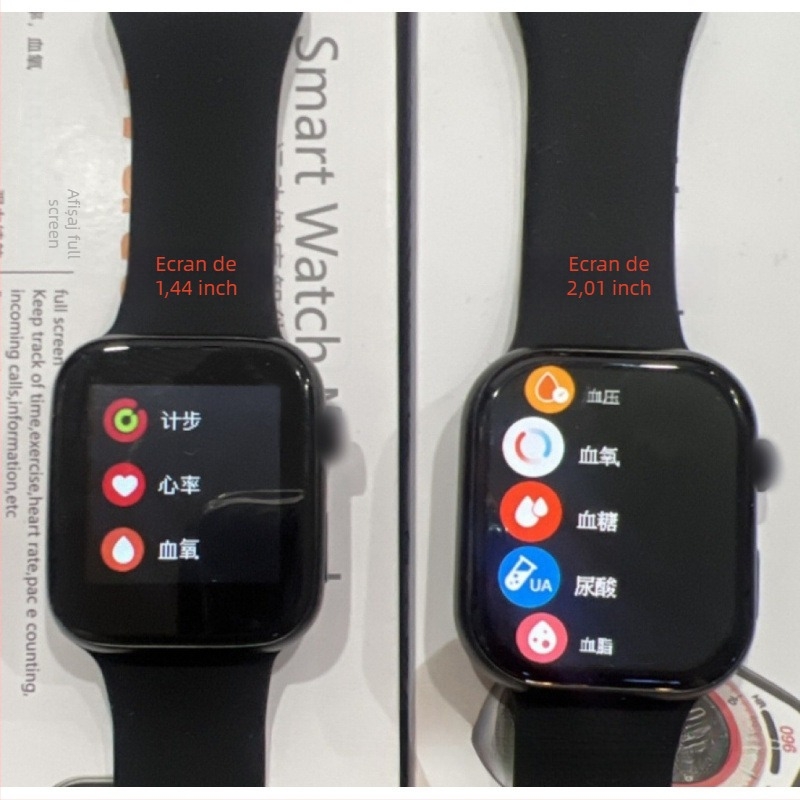 Smartwatch cu monitorizare ritm cardiac, tensiune arterială și oxigen din sânge, apeluri Bluetooth, monitorizare somn, compatibil iOS