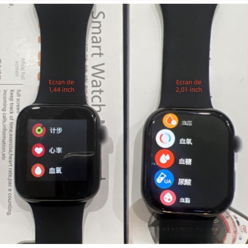 Smartwatch cu monitorizare ritm cardiac, tensiune arterială și oxigen din sânge, apeluri Bluetooth, monitorizare somn, compatibil iOS