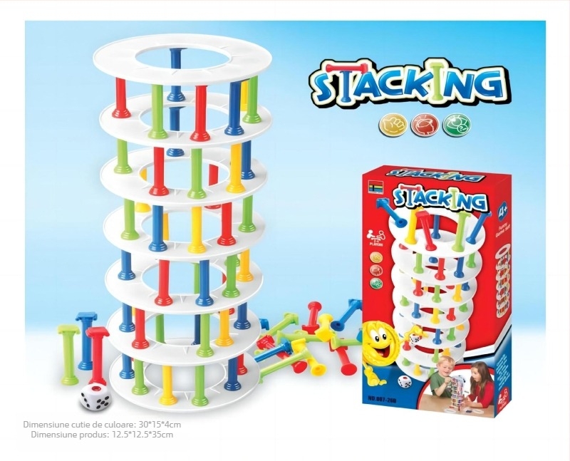 Joc de echilibru cu blocuri suprapuse pentru interacțiune părinte-copil • Material: Plastic • Potrivit pentru Petreceri • Vârste: 4–6, 7–14, 15–35
