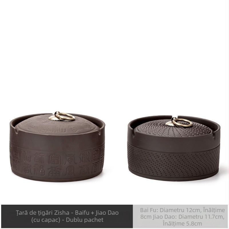 Scrumieră cu capac, din lut Zisha, design simplu și modern, reutilizabil, decor retro pentru casă